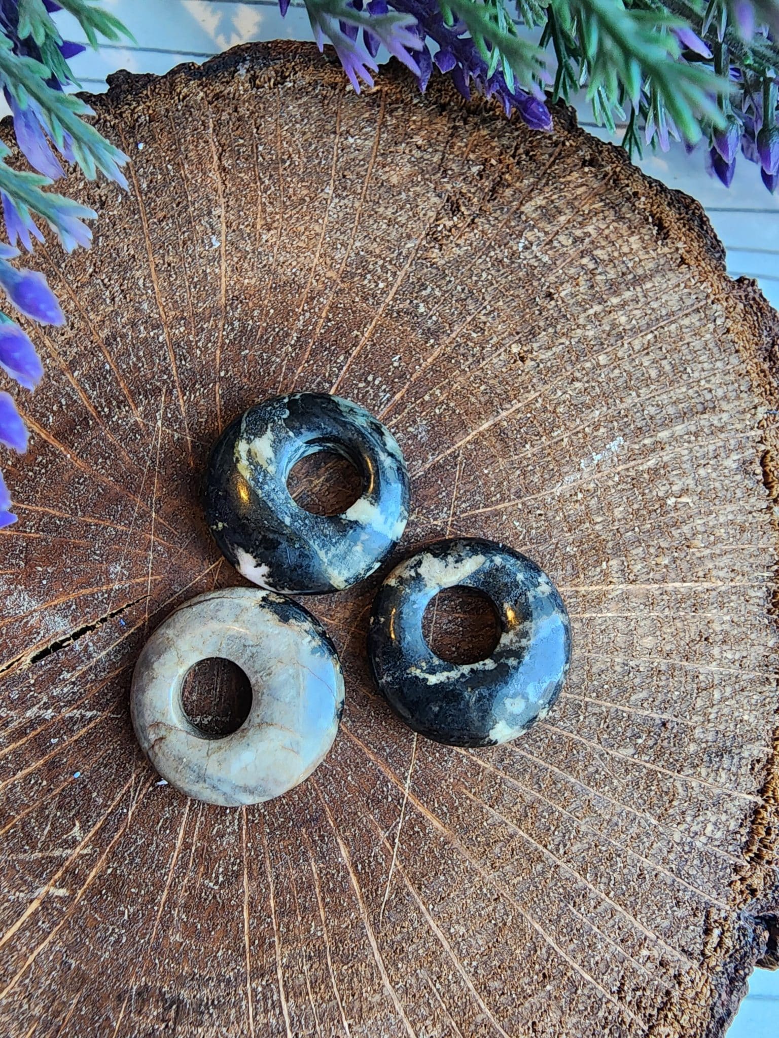 Halka Rodonit Dogal Tas Kolye Ucu 2