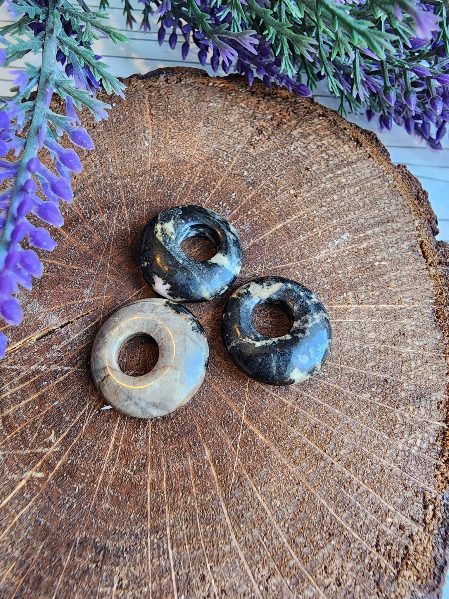 Halka Rodonit Dogal Tas Kolye Ucu 4