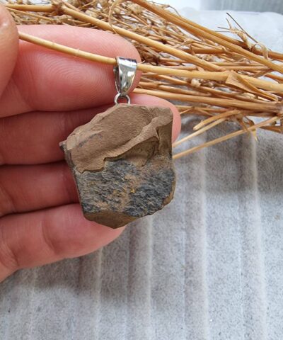 Ham Kutle Dogal Tas Kolye Ucu Kaplan Goz