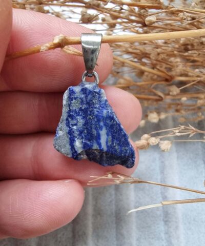 Ham Kutle Dogal Tas Kolye Ucu Lapis