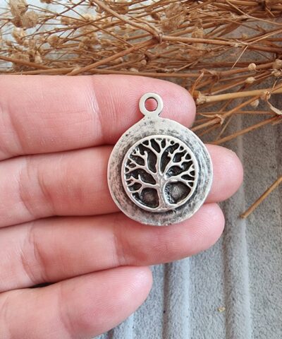 Hayat Agaci Madalyon Kolye Ucu