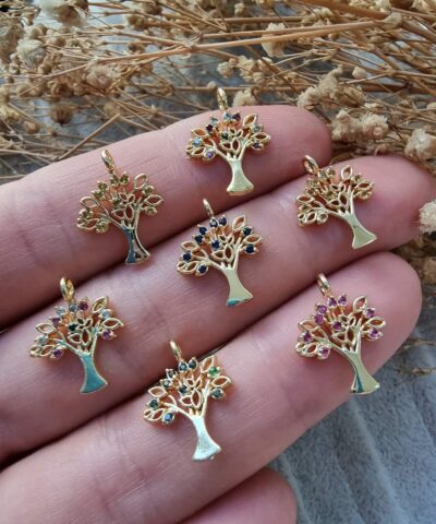 Hayat Agaci Zirkon Tasli Kolye Taki Aparati