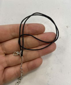 1 MM Siyah Deri İpli Hazır Kolye