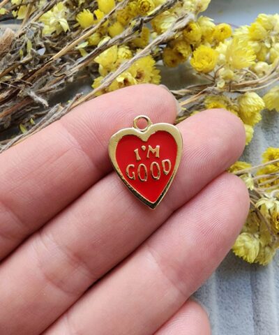 I'M Good Yazılı Kalp Kolye Ucu - 502