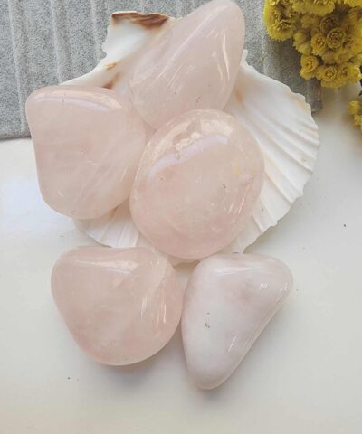 İri Boy Tambur Pembe Kutle Kuvars Dogal Tas