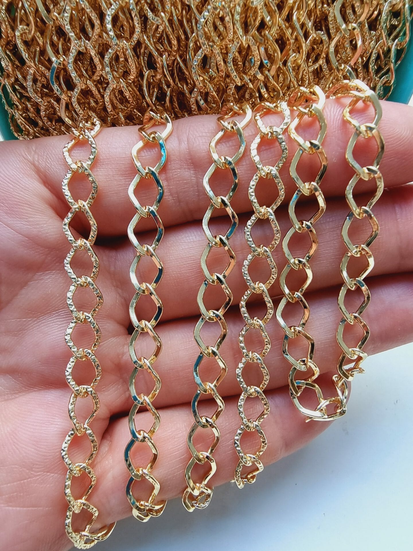 İslemeli Badem Kolye Ve Bileklik Taki Zinciri 7 Mm 4