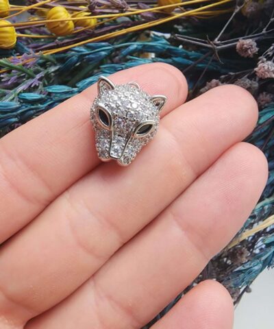 Jaguar Zirkon Taşlı Çelik Kolye Ucu - 502