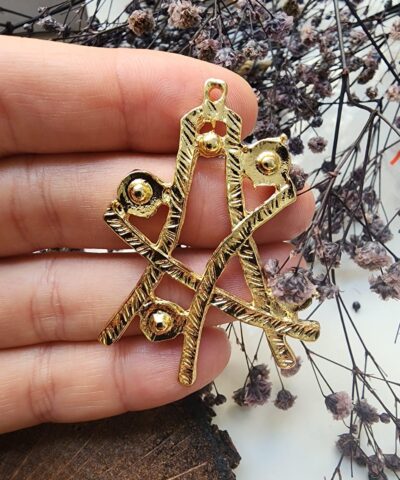 Japon Harfi Kulesi Gold Kolye Ucu 2