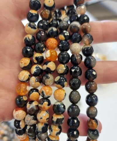 Kahve Akik Dogal Tas Faset Kesim 8 Mm