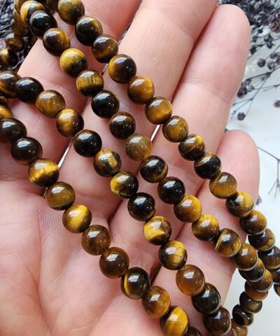 Kahve Kaplan Gozu Aaa Dogal Tas Dizi 6 Mm