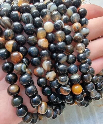 Kahve Siyah Akik Dogal Tas 2