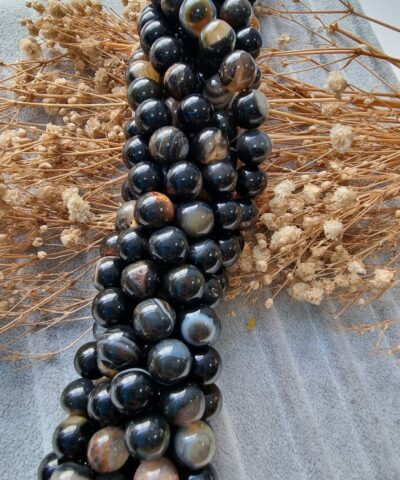 Kahve Siyah Akik Dogal Tas 5