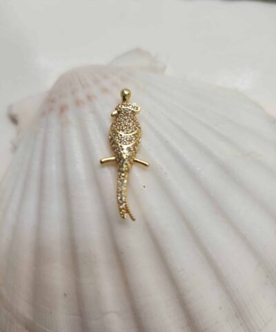 Kakadu Kusu Zirkon Tasli Kolye Ucu Gold