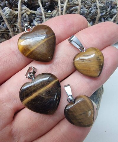 Kalp Kolye Ucu Kaplan Gozu Tasi