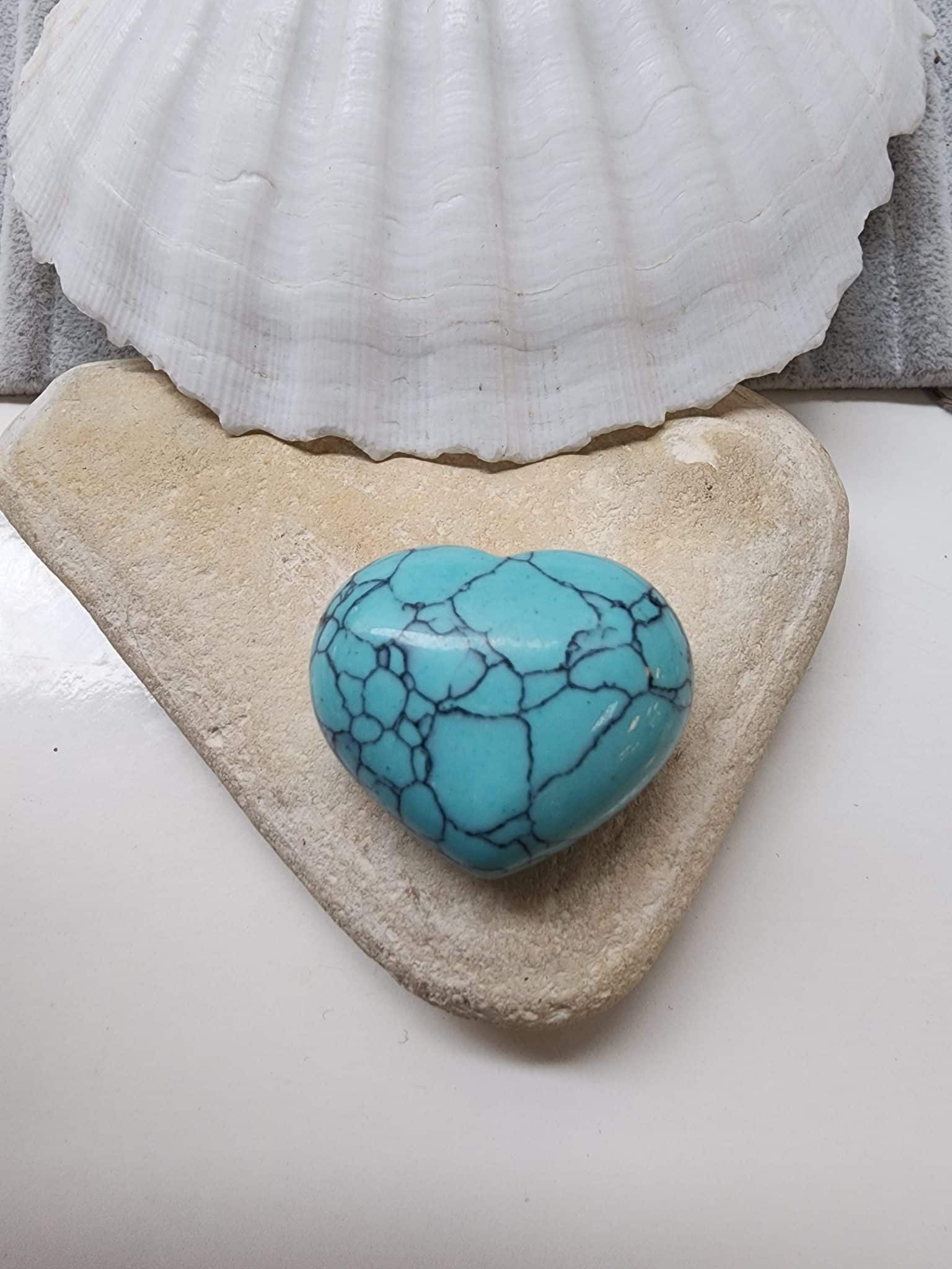 Kalp Sekilli Kutle Turkuaz Tasi 4