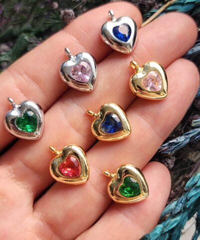 Kalp Taşlı Kolye Ucu