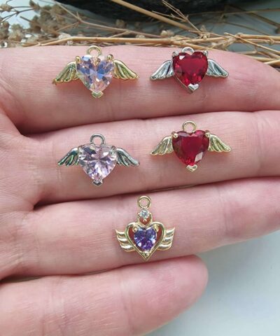 Kanatli Kalp Minimal Zirkon Tasli 3