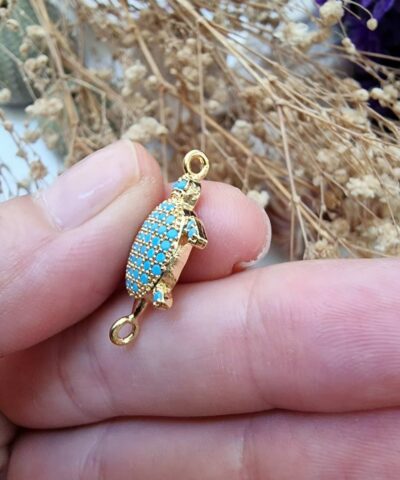 Kaplumbaga Zirkon Tasli Bileklik Ucu