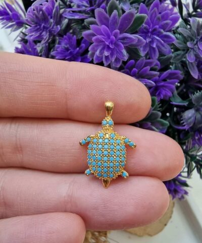 Kaplumbaga Zirkon Tasli Kolye Ucu 4