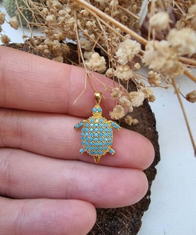 Kaplumbaga Zirkon Tasli Kolye Ucu 5