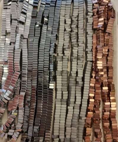 6x2 MM Kare Hematit Doğal Taş Kalın