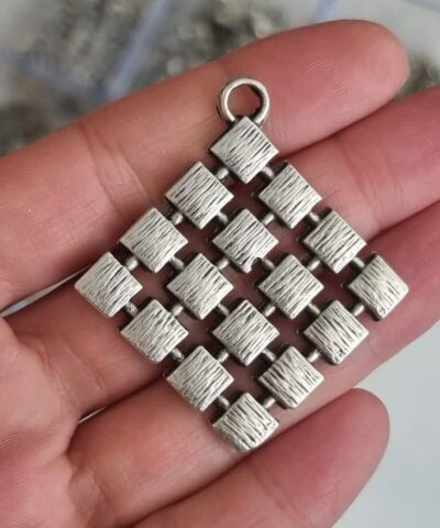 Kare Zamak Kolye Ucu 4