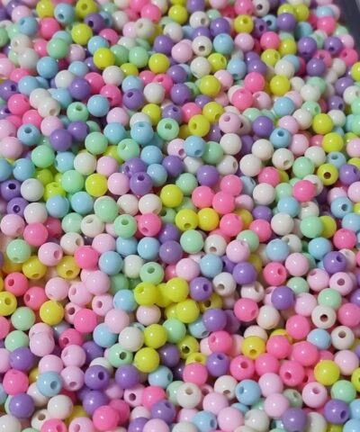 Karisik Soft Renkli Plastik Boncuklar 6 Mm