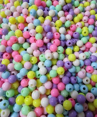 Karisik Soft Renkli Plastik Boncuklar 8 Mm