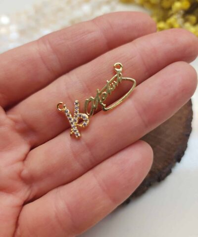 Kemal Atatürk İmza Zirkon Taşlı Kolye Ucu