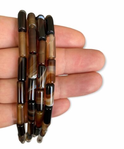 Kesme Akik Dogal Tas Kahve Beyaz 2