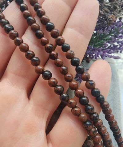 Kırmızı Siyah Obsidyen Taşı Çeşitleri - 4 MM