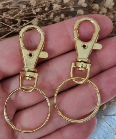 Klasik Anahtarlik Kancasi Ve Halka Gold