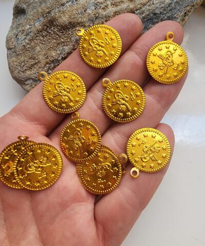 Kulplu Gold Oya Sallattı Pulu - 20 MM