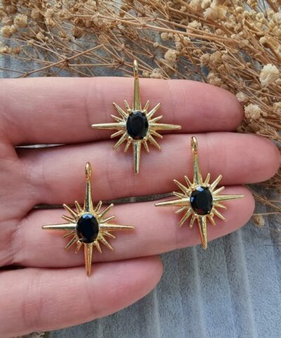 Kutup Yildizi Siyah Tasli Kolye Ucu 2