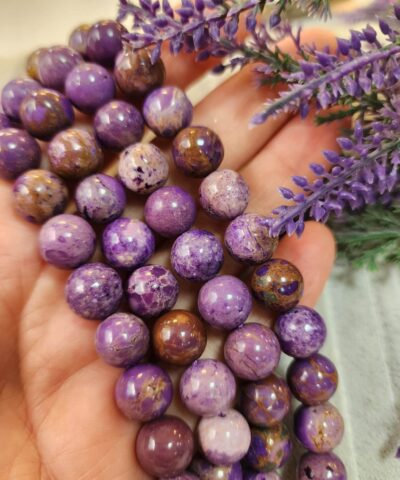 Lepidolite Dogal Tas Dizi 10 Mm