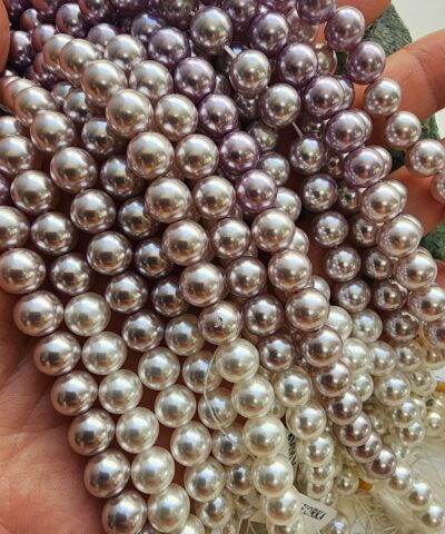 Lila Somon Beyaz Mix Mayorka Yapay İnci Çeşitleri - 8 MM