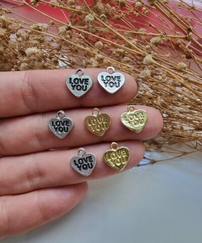 Love You Kalp Kararmaz Altin Kaplama Dokum Kolye Ucu 2