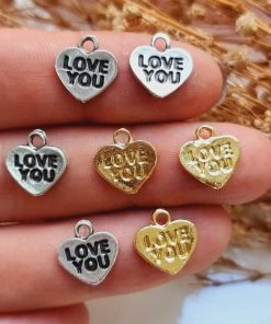 Love You Kalp Kararmaz Altın Kaplama Döküm Kolye Ucu