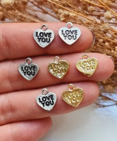 Love You Kalp Kararmaz Altin Kaplama Dokum Kolye Ucu
