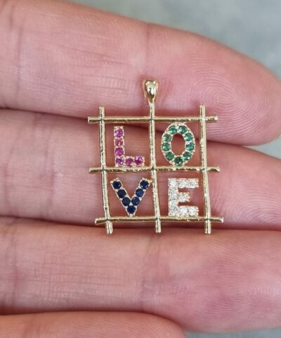 Love Zirkon Renkli Tasli Kolye Ucu 501