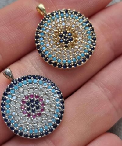 Madalyon Renkli Zirkon Tasli Premium 2