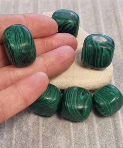 Malahit Tamburlanmis Dogal Tas