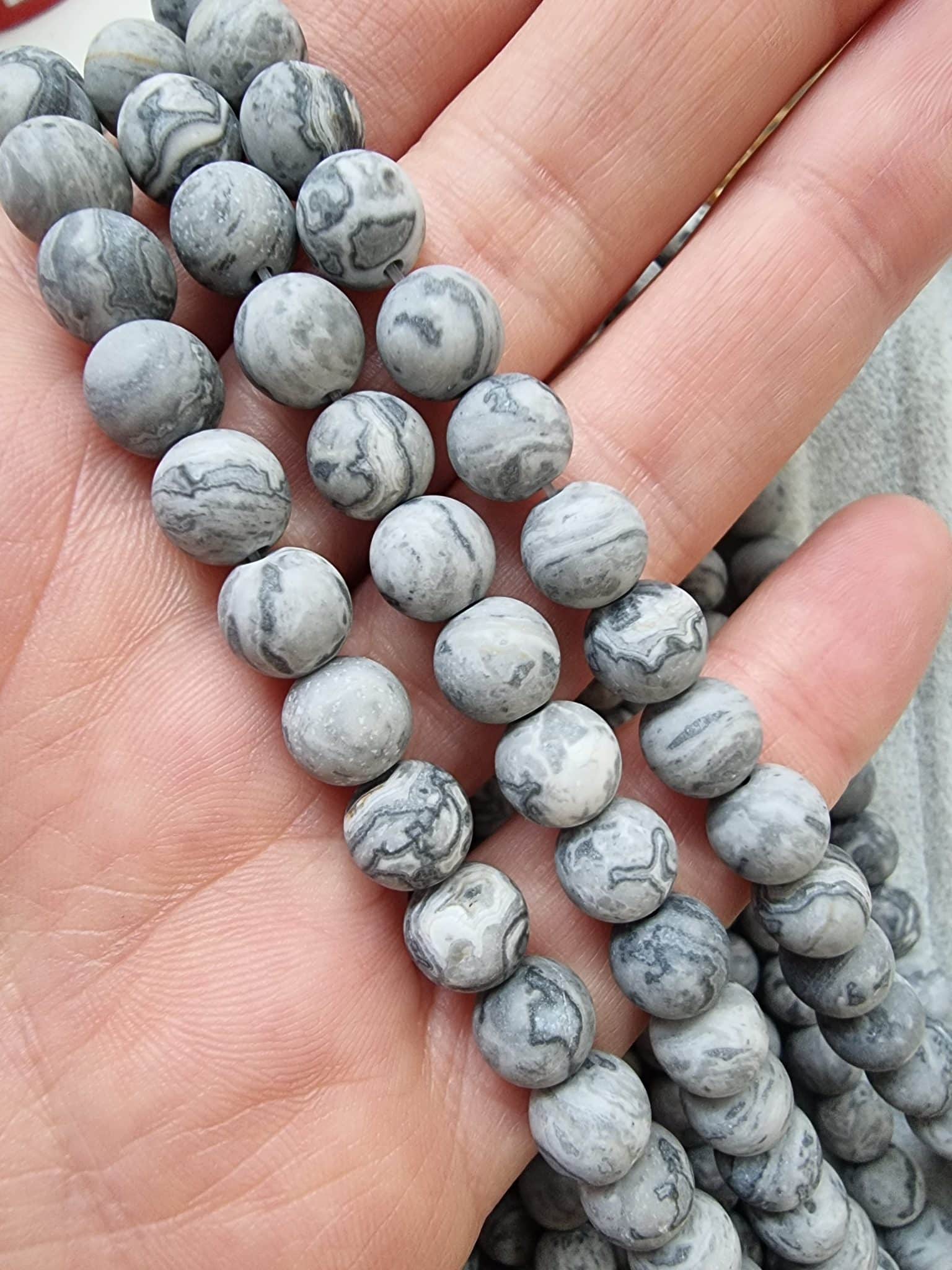 Mat Dogal Tas Boncuk Cesitleri 8 Mm 501