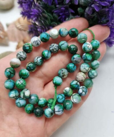 Mat Turkuaz Akik Dogal Tas Faset Kesim 8 Mm 3