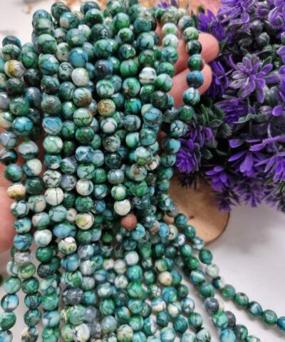 Mat Turkuaz Akik Dogal Tas Faset Kesim 8 Mm 6