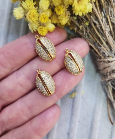 Midye Zirkon Tasli Kolye Ucu