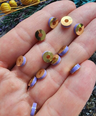 6 MM Lila Mineli Fimo Ara Halkası