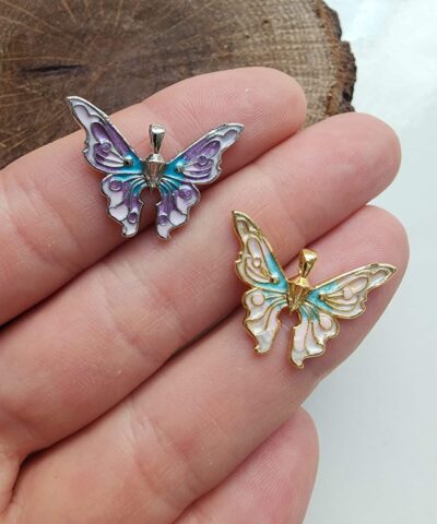 Mineli Kelebek Kolye Ucu