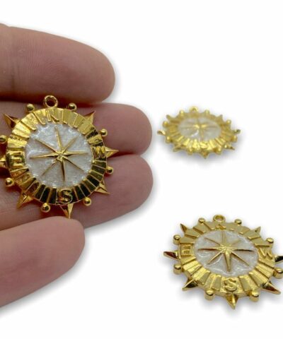 Mineli Pusula Buyuk Kolye Ucu