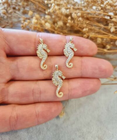 Mini Deniz Ati Zirkon Tasli Kolye Ucu 2